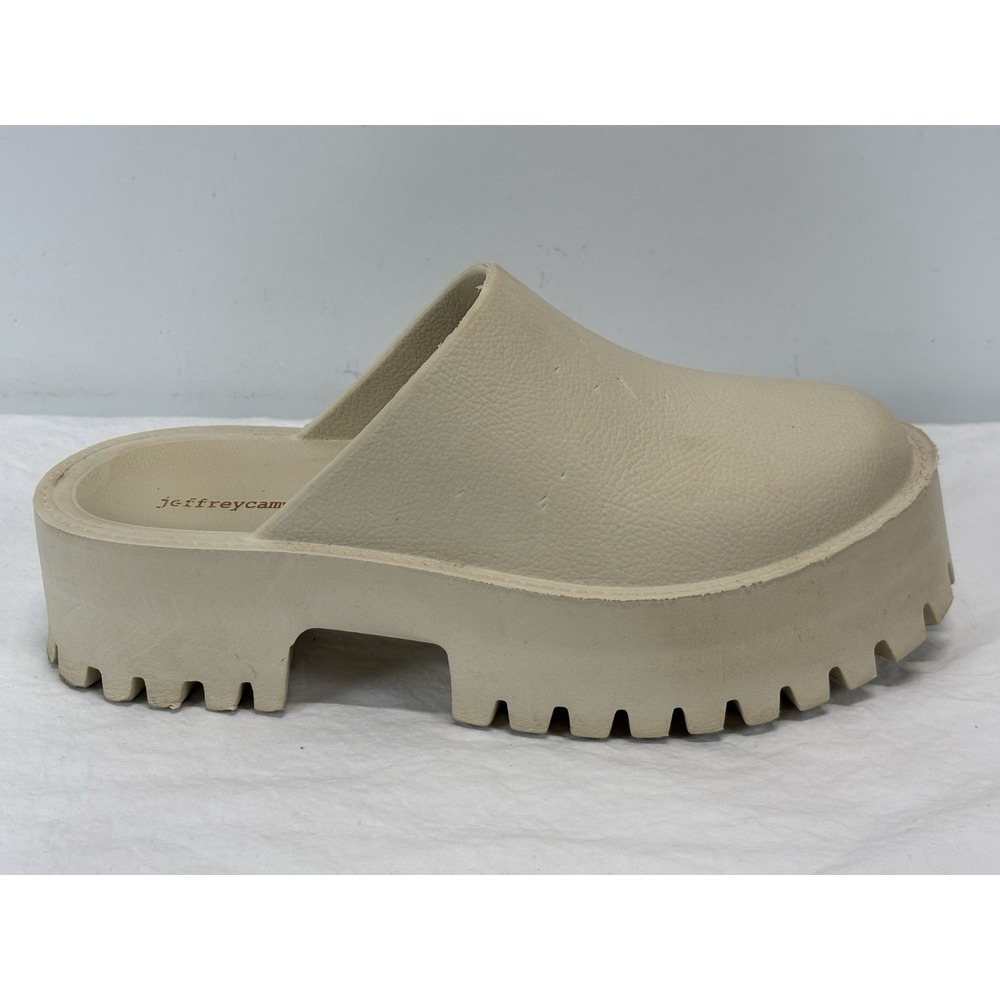 Jeffrey Campbell Biggie Lug Platform Mules Clogs Slides Shoes Beige Chunky 8/39